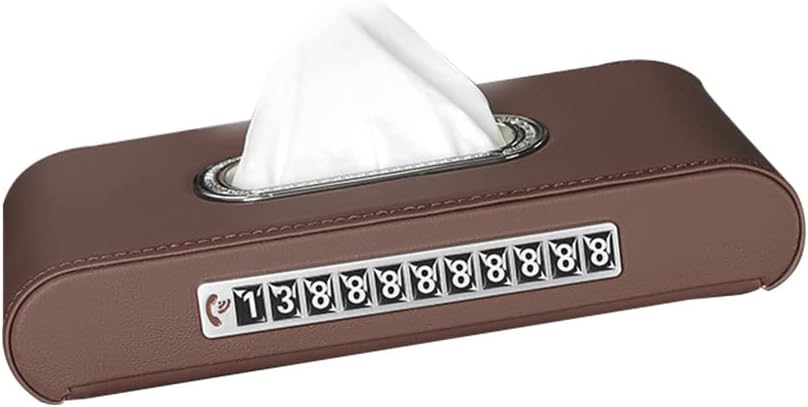 SANRILY Pink Car Tissue Holder Premium PU Leather Car Tissue Box Holder Luxury Black Car Tissue Paper Holder for Vehicle/Home
