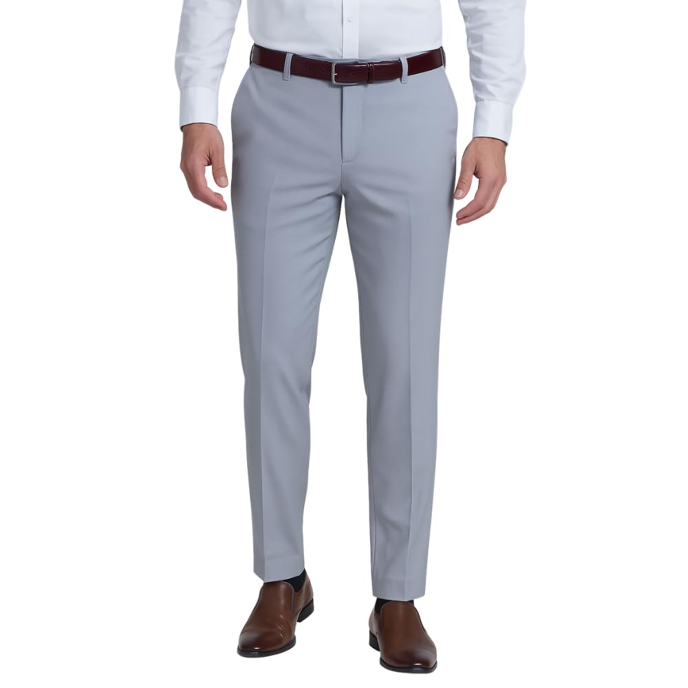 Men's Stretchable Formal Trousers | Regular Fit Mid Rise Office Wear Pants | Elasticated Waistband 2 Inch Stretch | 4 Pocket Pant-picture-50