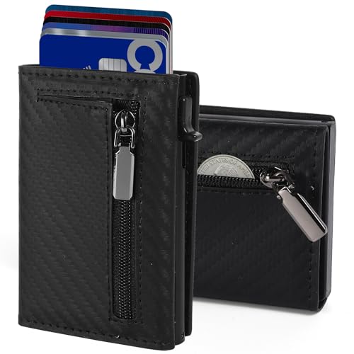 Image of Wallet For Men Trifold,Pop Up Wallet By Metal&Leather,RFID Blocking | Minimalist Smart Wallet Holds 10 Cards,10 Bills,ID Window,Ridge wallets for men,Trifold Wallets for fathers day gift ideas