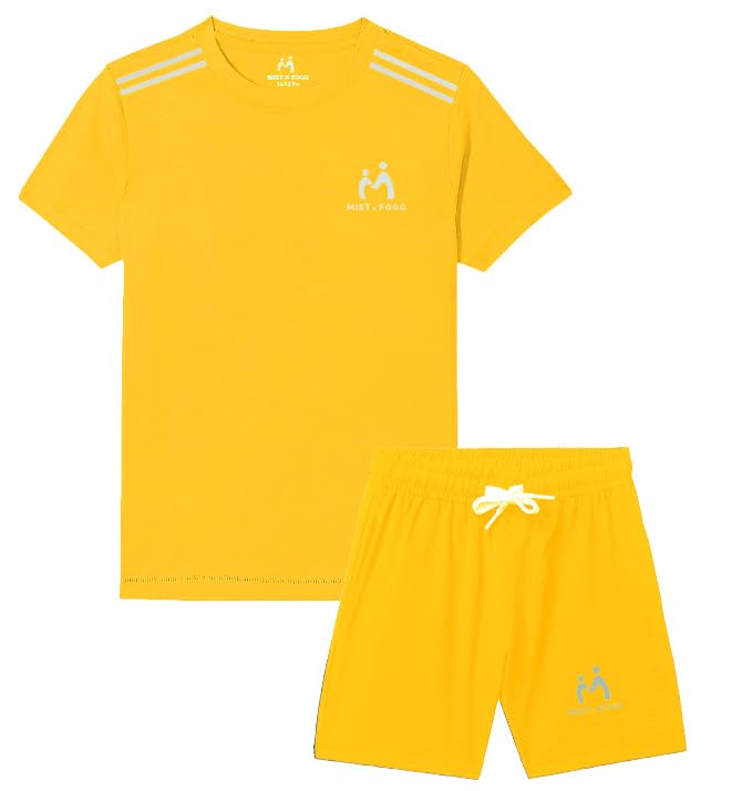 Image of MIST N FOGG Boys and Girls Sports Dry Fit T-Shirts and Short Set