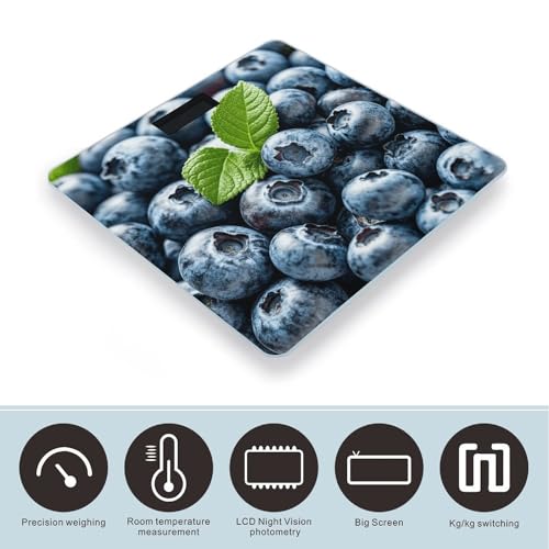 Báscula digital para baño con pantalla LED y superficie de vidrio templado miniatura 3