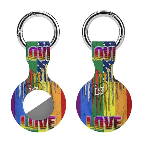 AirTag �P�[�X �G�A�^�O�L�[�z���_�[ LGBT Love Is Love ���C���{�[�� �G�A�^�O�J�o�[ ���^ �y�� �ϏՌ� �����h�~ �ϋv�� �g�ѕ֗� �����h�~ �q����p�̃��P�[�^�[ GPS�y�b�g�g���b�J�[