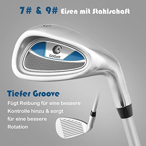 Foto von COSTWAY 5-teiliges Kinder Golfschläger Set mit Fairway-Holz | Eisen 7, 9 & Putter, Golfset für Kinder 8-10 & 11-13 Jahre