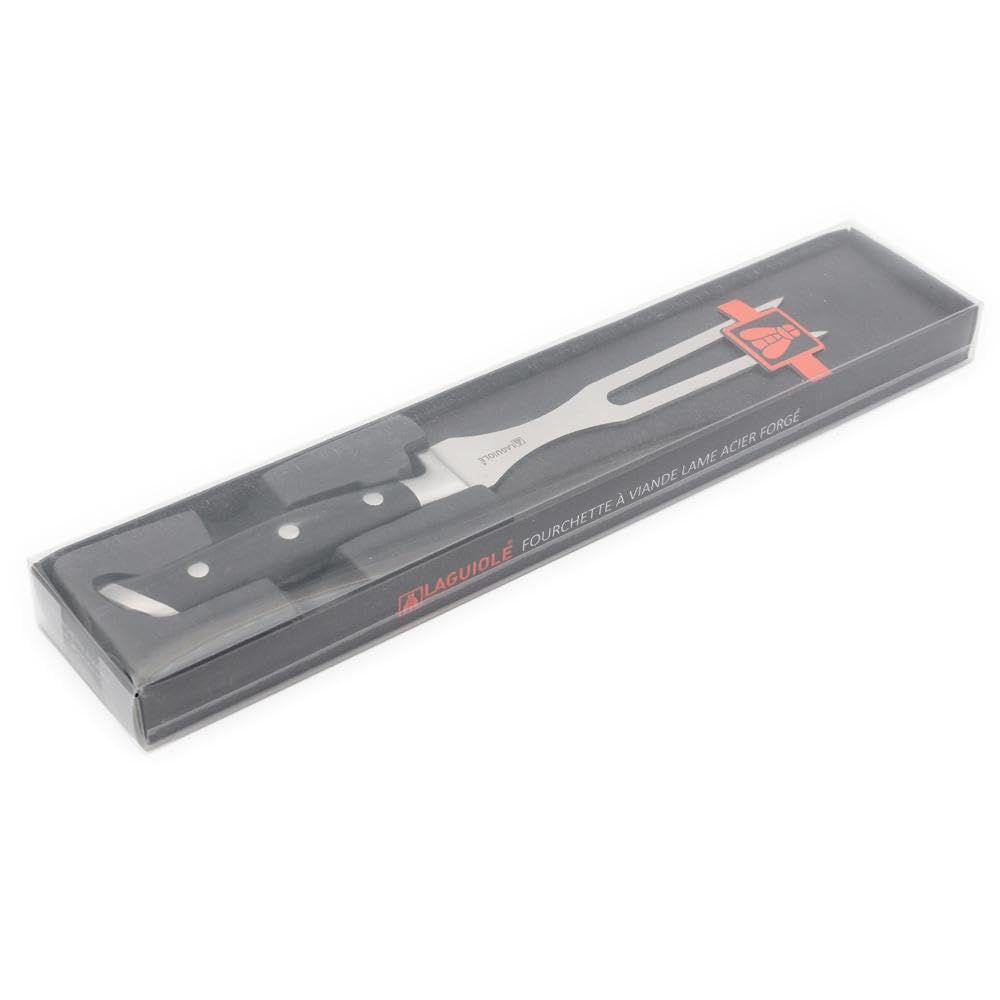 Laguiole Cuisson Tranchiergabel, 30,5 cm, Silber/Schwarz