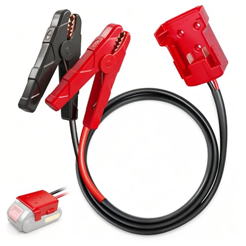 M18 Jumper Cables for Milwaukee 18V Batteries | 2FT 8AWG Booster Cable with Alligator Clips | Jump Start Cars/RVs& Charge Tools | 392F/200C Silicone Wire Heat Resistant (Battery Not Included)