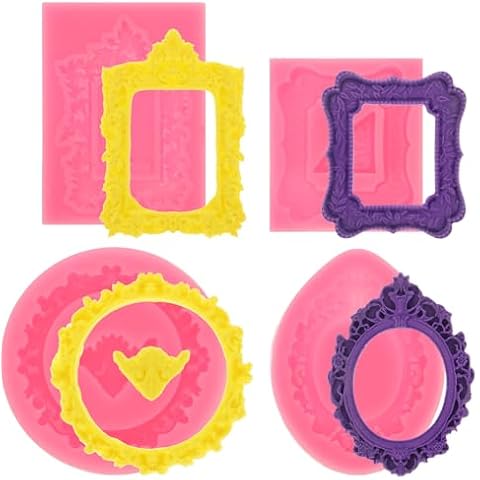 COMNICO Vintage Silicone Photo Frame Molds Cover
