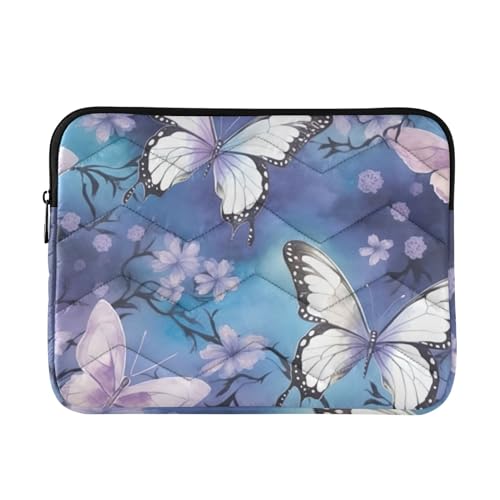 Funda para portátil Butterfly Flowers morada de 13 a 14 pulgadas miniatura 1