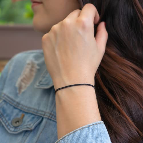 Black Cord Bracelet For Men String - Adjustable Bracelet For Women - Unisex Adult Waterproof Nylon Cord Surfer Stability Mourning Spiritual Power Elegance Blm Black Lives Matter #TOP2