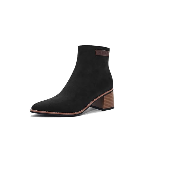Womens Chunky Heel Ankle Boots Block Heel Booties Pointed Toe Short Boots Comfortable Heels for Women
