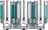 BETEC 66345 Seifenspender Aviva III Chrom mit 3 Kammern Wandmontage