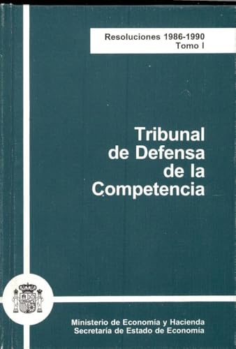 Portada de Resoluciones del Tribunal Defensa de la Competencia 1986-1990