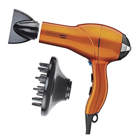 INFINITIPRO BY CONAIR Hair Dryer, 1875W Salon Performance AC Motor Hair Dryer, Conair Blow Dryer, Orange