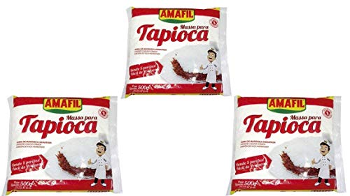Amafil Tapioca Flour 500g (17.6oz) Massa Para Tapioca , 3-Pack
