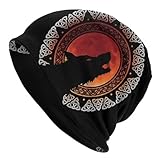 Gorro Pirata Holgado Vikingo Fenrir Para Hombre Y Mujer - Gorro Con Estampado de Lobo Y Nudo Celta de Mitología Nórdica - Gorro Estilo Hip Hop de Doble Capa Estilo Harajuku