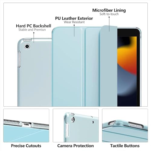 Image of Moko Smart Case for iPad 9th / 8th / 7th Generation Case 10.2 Inch, Sky Blue
