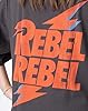 David Bowie Womens T-Shirt Dress | Charcoal Grey with Classic Band Logo Oversized Graphic Tee for Ladies | Rebel Rebel Song Album Outfit | Pop Rock Concert Gig Top | Festival Merchandise Gift #3