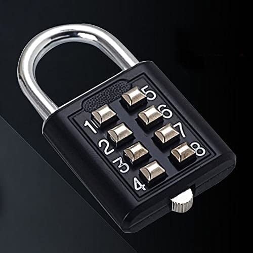 Lucchetti a combinazione， Lucchetti per valigie Lucchetto con codice, lucchetto, lucchetto for armadietto con combinazione(Black,Black)