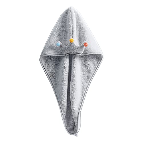 Cute Crown Hair Drying Cap For Girls Teens Kids Shower Cap Soft Absorbent Hair Drying Towel Head Wrap Coral Fleece Dry Hair Hat Quick Drying Microfiber Hair Towel For Bathing Spa Pool Hair Turban #TOP4