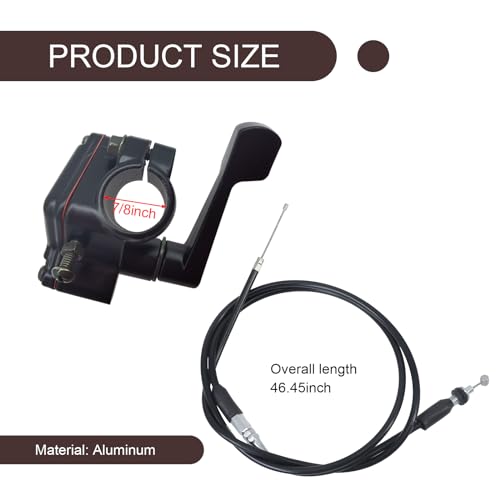 Yumfugu Pack-1 Thumb Throttle Cable, 7/8\" 22mm Thumb Throttle Cable Accelerator Control Assembly, Replacement for 50CC 70CC 90CC 110CC 125CC 250CC ATV Quad Go Kart Pit Bike (Black)