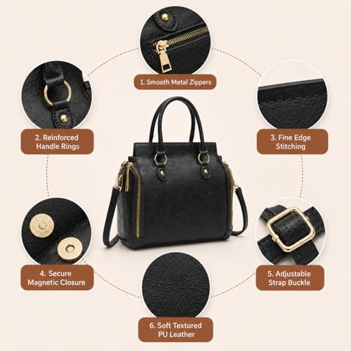 Bolso Tote para mujer, mediano con correa ajustable y removible miniatura 6
