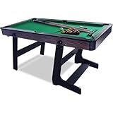 5FT 折りたたみビリヤード台 154長さ x 78幅 x 81高さ cm 安定した 省スペース ビリヤードテーブル すべての付属品付き 屋内 屋外 子供と大人のために大きい