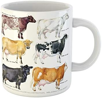 Coffee Mug Brown Beef Milking Breed Dairy Cow Watercolor Black Angus 11 Oz Ceramic Tea Cup Mugs Souvenir for Family Friends Coworkers image 3