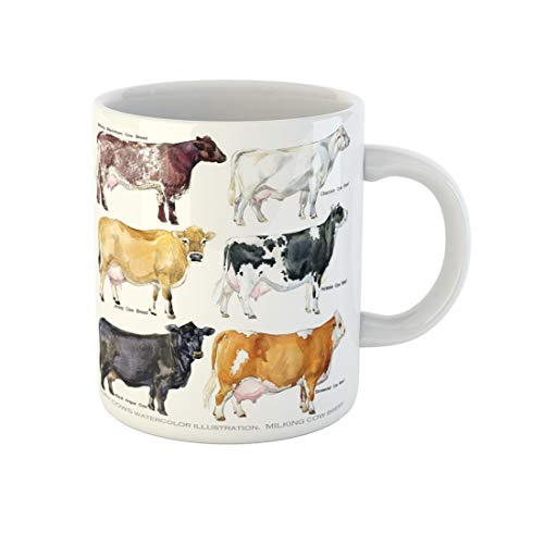 Farm-Themed Cow Watercolor Coffee Mug