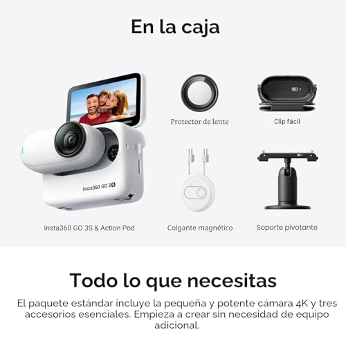 Miniatura 8 de Insta360 Go 3s 64gb Blanco - Mini Cámara Portátil 4k Povs Manos Libres, Se Puede Colocar En Cualquier Lugar, Estabilización, Batería De 140 Min, Resistente Al Agua, 10 M, Edición Ia, Apple Find My
