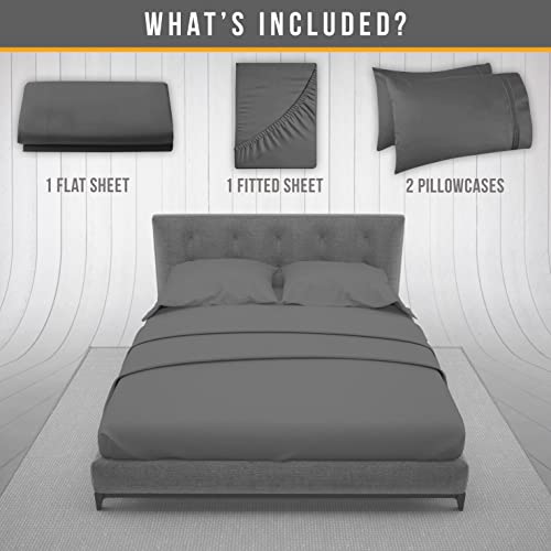 Abeero Home Queen Size Premium Sheet Set - Luxury Hotel Bedding - Cooling Bed Sheets With Elastic Corner Straps - Up To 15" Deep Pocket Mattress - Soft Sheets & Pillowcases - 4 Piece (Queen, Gray) #TOP6