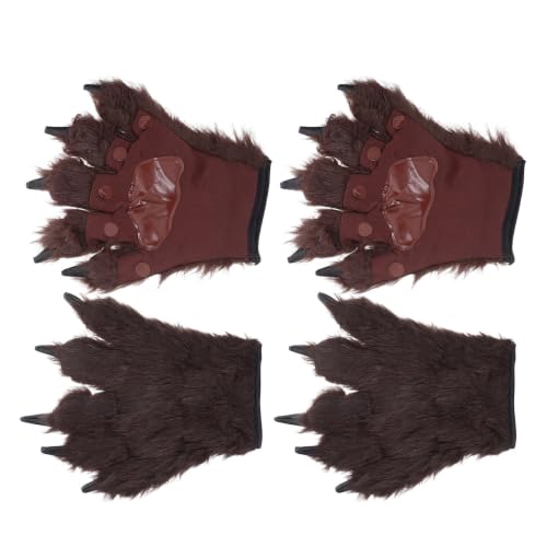 Guantes de garras para Halloween Alasum de felpa y poliéster con puntas gruesas (2 pares)