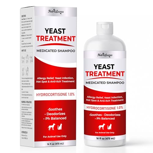Yeast Infection Treatment for Dogs Shampoo - Allergy Relief, Yeast Infection, Hot Spot & Dry Skin Anti-Itch Treatment Wash - Vet Formula - Healthy Skin & Coat - 473ml / 16 fl oz