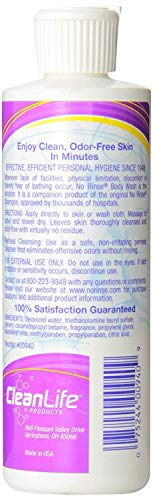 No-Rinse Body Wash, 8 fl oz - Leaves Skin Clean, Moisturized and Odor-Free (Pack of 2)