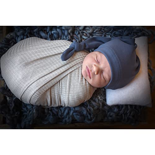 My Lello Long Knotted Tail Cotton Beanie Hat Baby (0-6Mo) - Red Stripes #TOP6