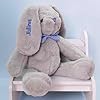 Dibsies personalized hoppity floppity bunny 18 gray bunny with blue bowtie  urban country home decor