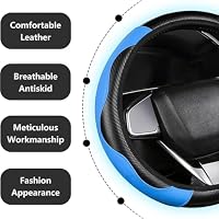 Auto Lenkradbezug Für Subaru Forester (ab 2024) 2025-2026, Leder Fahrzeug Lenkradabdeckung Rutschfester Autozubehör Lenkradschutz Lenkrad Bezug Lnterieur Zubehör,C/Black-Grey – Ansicht 5