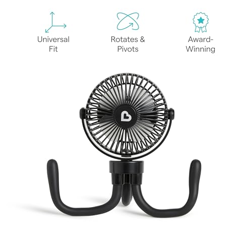 Image of Munchkin Stroller Fan, 4 Speed, Black with Multicolored LED Lights, Small (Pack of 12)