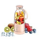 Batidora Portátil, 500 ml Licuadora Portátil Batidos con 6 Cuchillas, Licuadora para Verduras y Frutas, USB Mini Licuadora Recargable para Batidos
