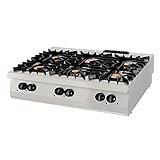 Maxima Gastro Premium Kochfeld - 6 Brenner - Dreifache Einheit - 90 cm Tief - Gas