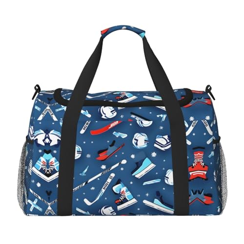 Ice Hockey print print Personal Item Bag Large Duffel Bag Travel Bag Weekender Bag Gym Bag Tote Duffel bag