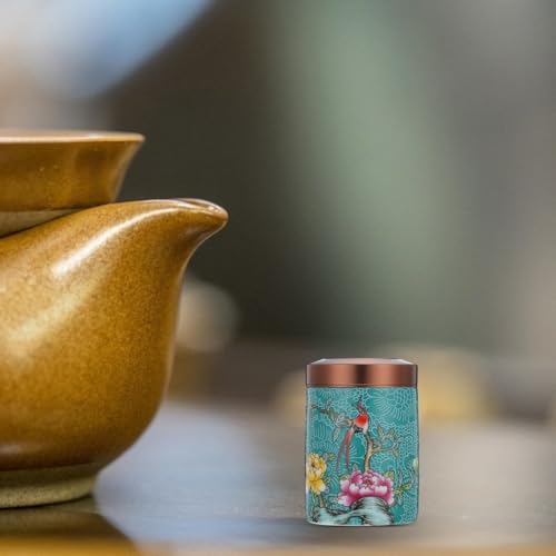 Ciieeo Ceramic Tea Canister Airtight Metal Lid Painted Loose Tea Storage Jar for Home Kitchen Use - Image 9