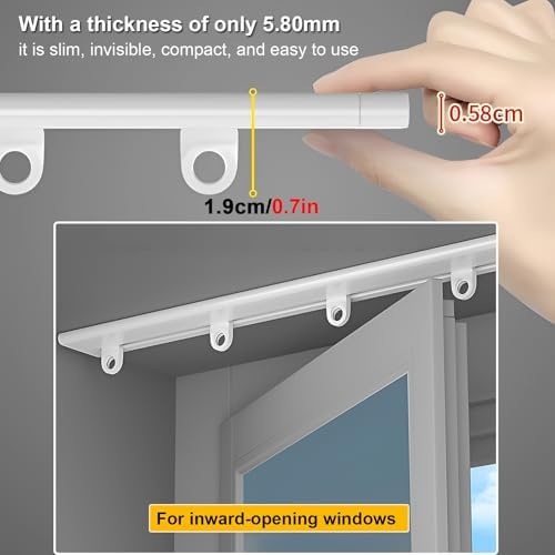 Ultra-Thin Silent Ceiling Track Rail with Rollers - 110cm Aluminum Room Divider for Bedroom, Hospital, Balcony - Invisible Design, Smooth Operation, Space-Saving Solution