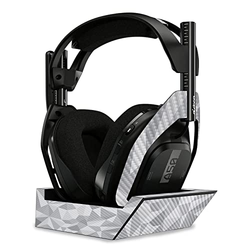 Image of MightySkins Carbon Fiber Skin Compatible with Astro A50 Wireless Headphones + Base Station (Gen 4) - Gray Polygon | Protective, Durable Textured Carbon Fiber Finish | Easy to Apply | Made in The USA