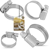 10x Schneckengewindeschelle 16-27mm Metallklammer Stahlband Schlauch Rohr Rohr Rostfrei Verzinkt Langlebig Starker Griff Einfach