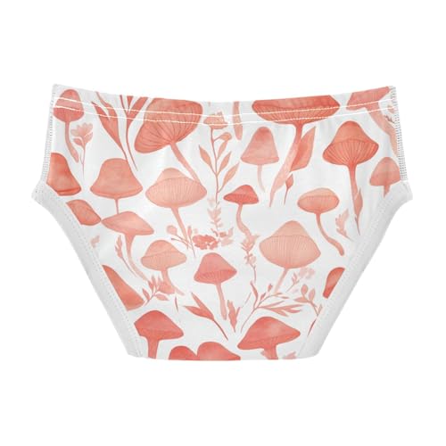 KLL Red Safari Mushroom Plant Little Boys Pure Cotton Boxer Briefs Breathable Undies2