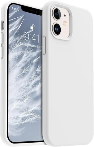 Image of Premium Liquid Silicone Case for iPhone 12 & 12 Pro - Slim Full Body Protective Back Cover with Soft Microfiber Lining, Anti-Slip Grip Scratch Resistant Phone Case(White)