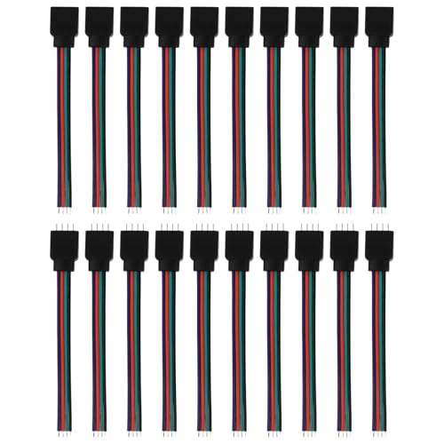 Conector LED de 4 pines para evitar cortes de color en tiras RGB 5050 mediante fijación rápida