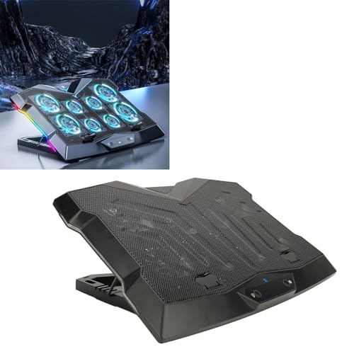 Base enfriadora para laptop con 8 ventiladores y altura ajustable miniatura 5