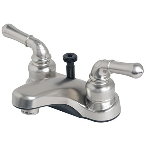 Builders Shoppe 2009BN RV/Motorhome Non-Metallic Centerset Lavatory Faucet with Shower Hose Diverter, Brushed Nickel Finish Cover
