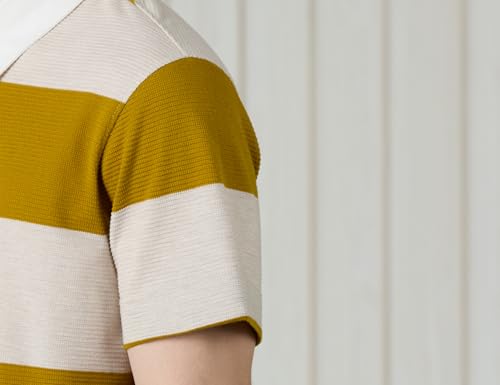 Image of Amazon Brand - Symbol Men Relaxed Fit Rugby Collar Polo| Half Sleeves | Available in Plus Size