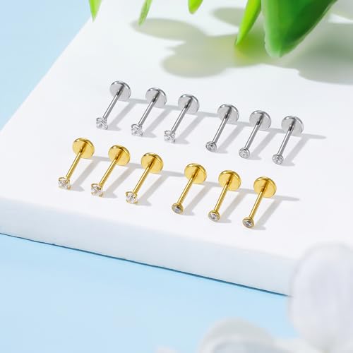 Gnoliew 20G 18G 316L Stainless Steel Labret Monroe Lip Ring Studs Cartilage Helix Tragus Conch Daith Nose Piercing Jewelry4